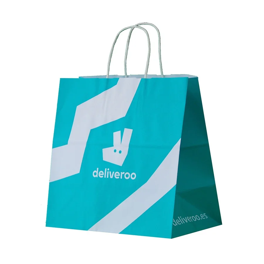 Bolsas de papel personalizados - bolsas de papel take away - Deliveroo - Ecobolsa